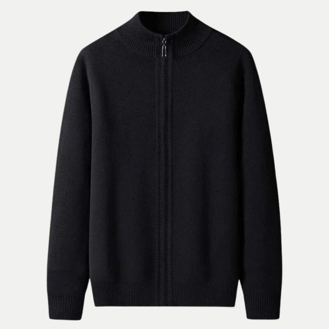 Men's Comfortable Cotton Zip Cardigan in Stylish