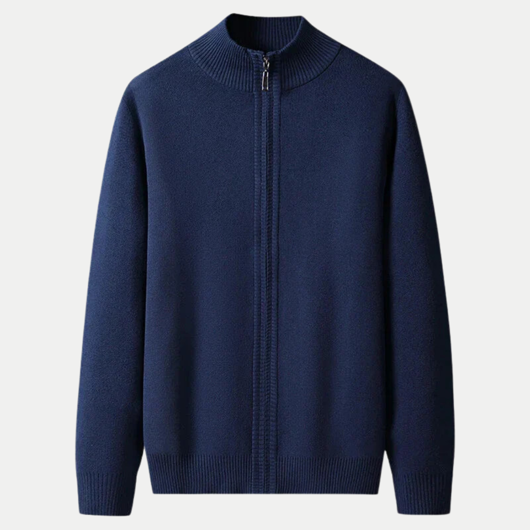 Men's Comfortable Cotton Zip Cardigan in Stylish