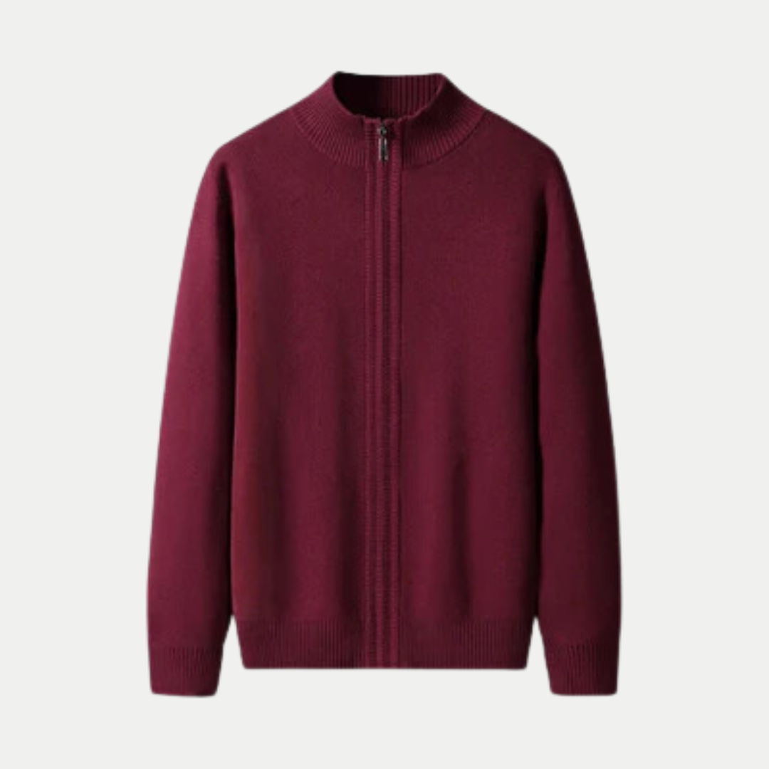 Men's Comfortable Cotton Zip Cardigan in Stylish
