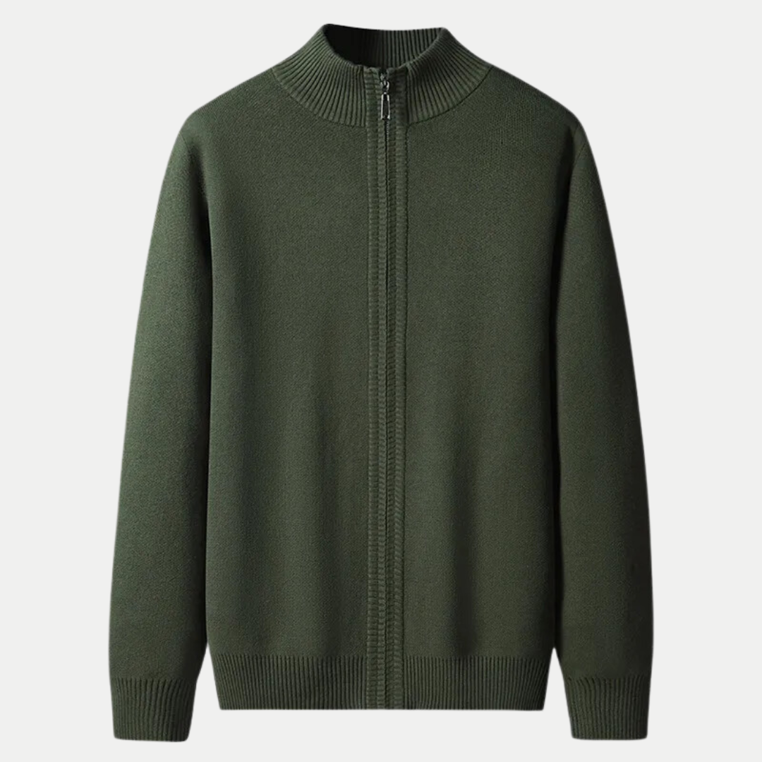 Men's Comfortable Cotton Zip Cardigan in Stylish