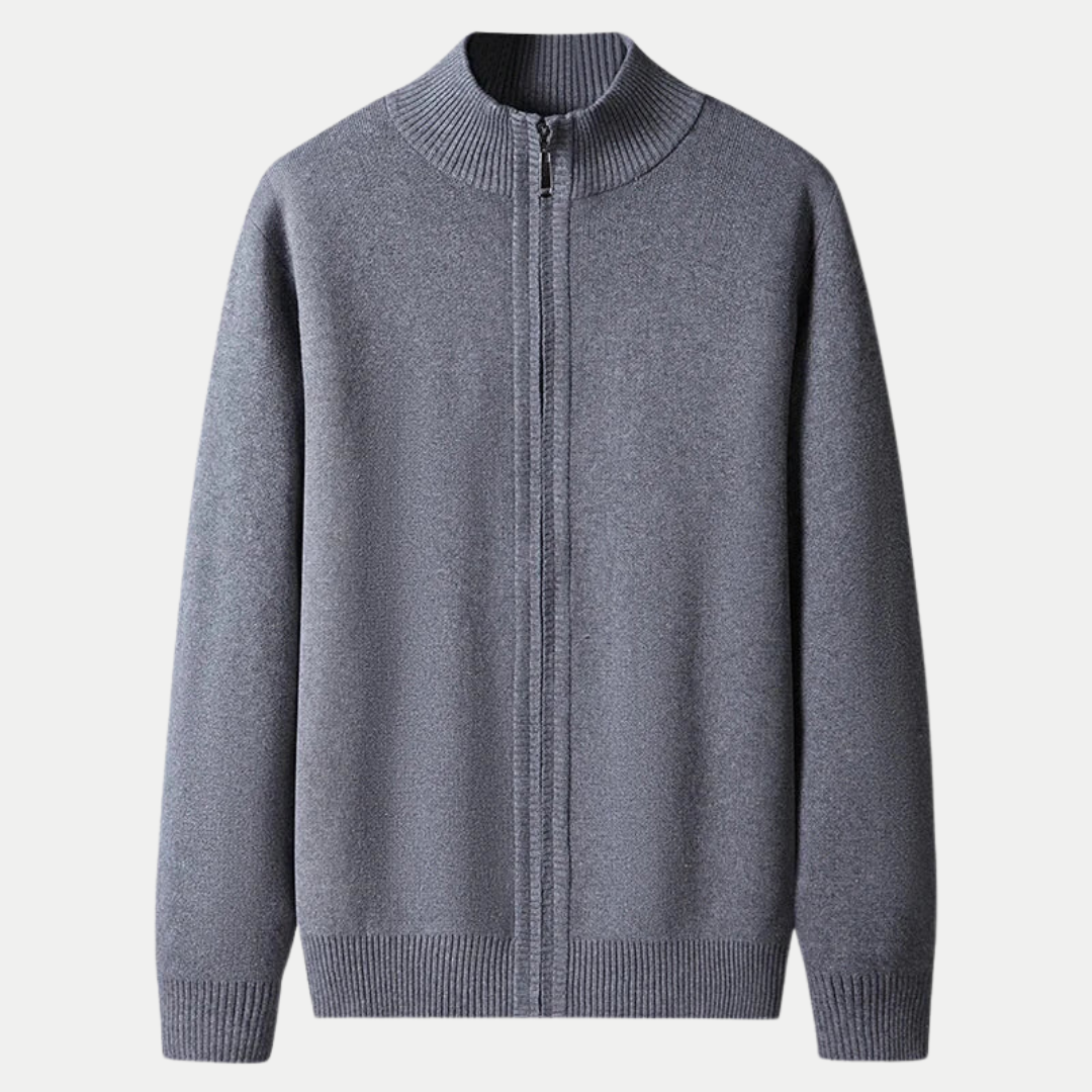 Men's Comfortable Cotton Zip Cardigan in Stylish