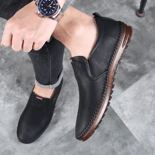 Men's Breathable Leather Shoes – Sturdy, Stylish, Orthopedic