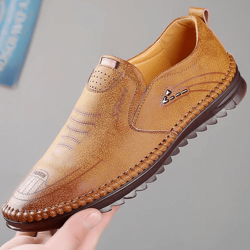 Men's Breathable Leather Shoes – Sturdy, Stylish, Orthopedic