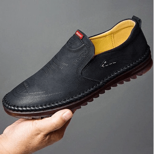 Men's Breathable Leather Shoes – Sturdy, Stylish, Orthopedic