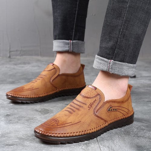 Men's Breathable Leather Shoes – Sturdy, Stylish, Orthopedic