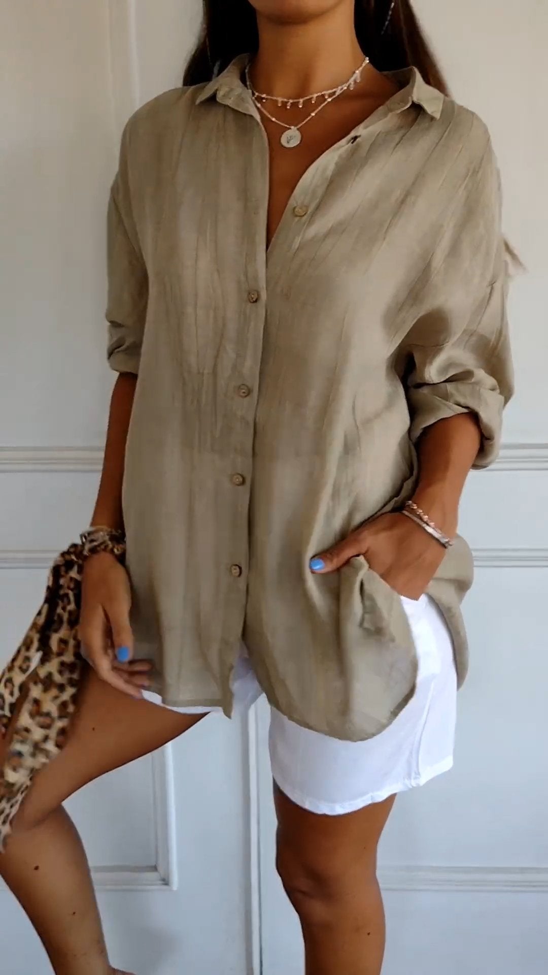 Chemise légère à manches longues pour femme - Élégance au quotidien