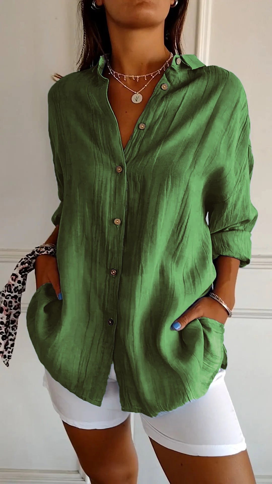 Chemise légère à manches longues pour femme - Élégance au quotidien