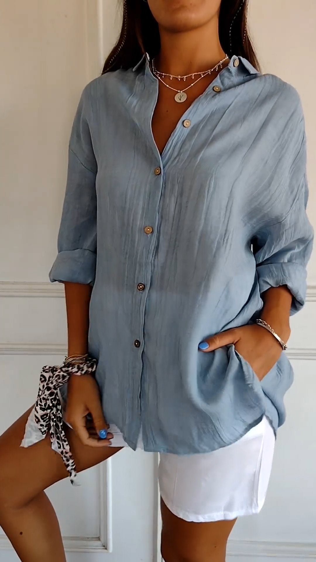 Chemise légère à manches longues pour femme - Élégance au quotidien