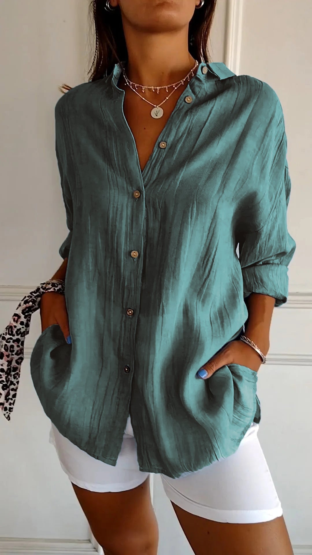 Chemise légère à manches longues pour femme - Élégance au quotidien