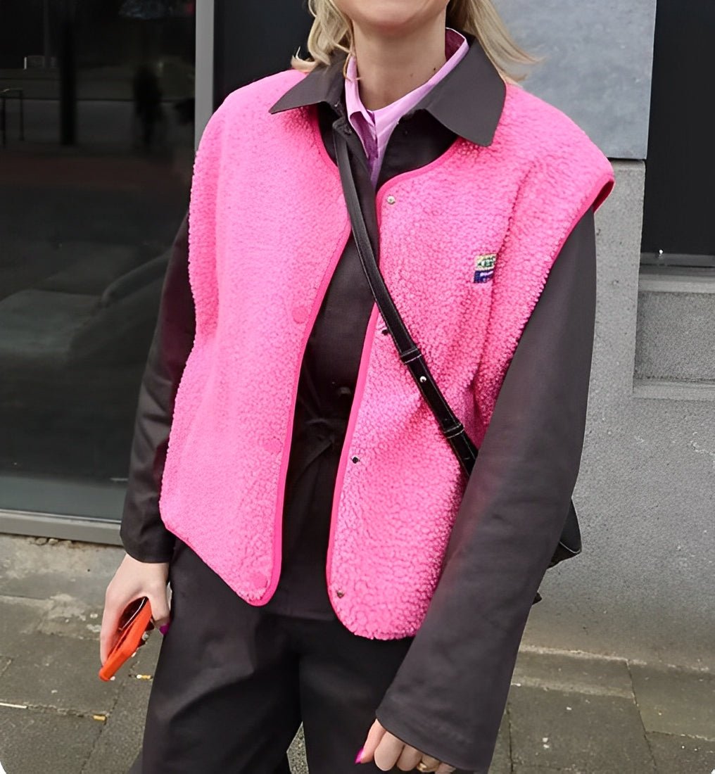 Women's Lambswool Button-Up Sleeveless Vest - Soft, Comfortable & Versatile