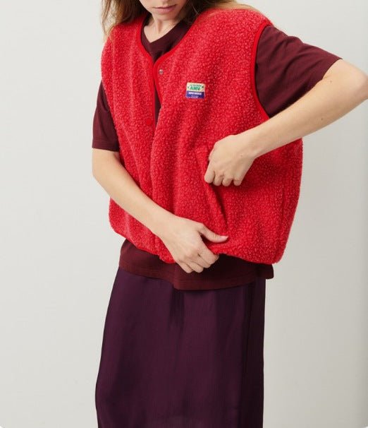 Women's Lambswool Button-Up Sleeveless Vest - Soft, Comfortable & Versatile