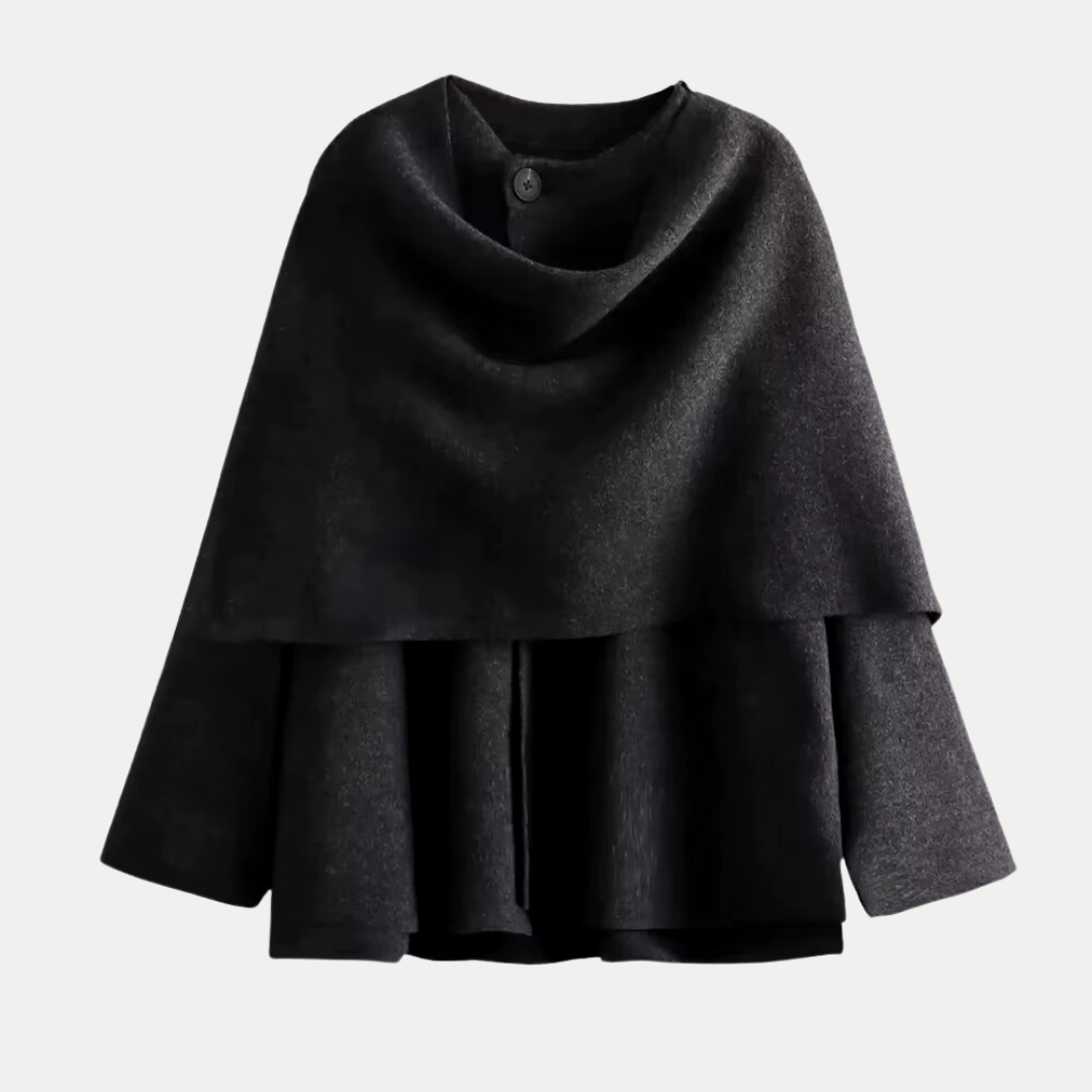 Women's modern design knitted coat with split hem