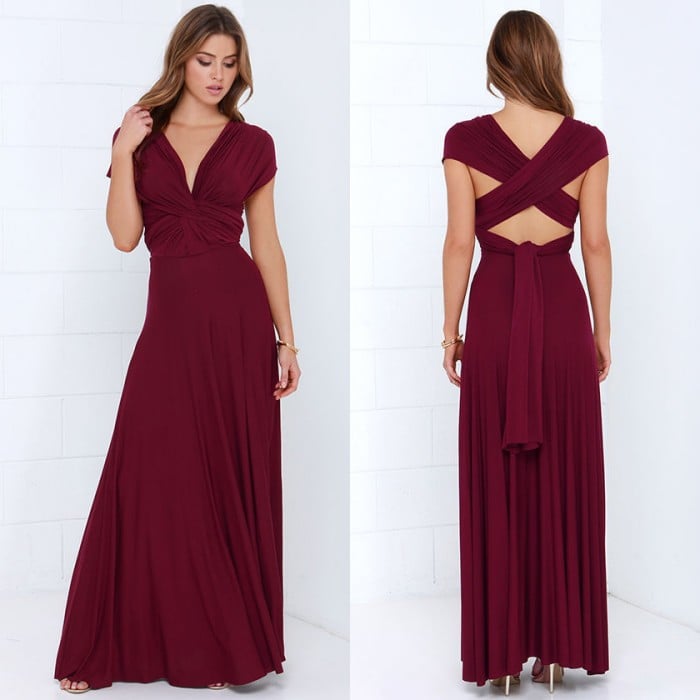 Women's Open Back Wedding Guest Maxi Dress - Elegant, Airy, Lightweight