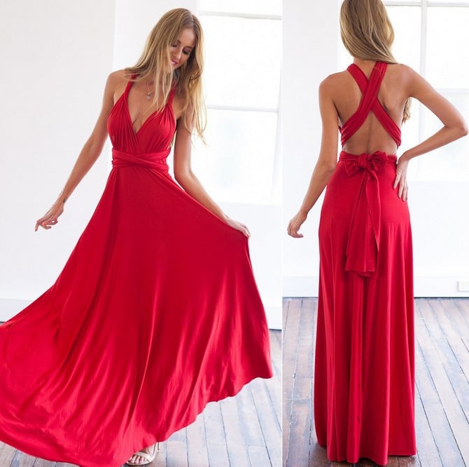 Women's Open Back Wedding Guest Maxi Dress - Elegant, Airy, Lightweight