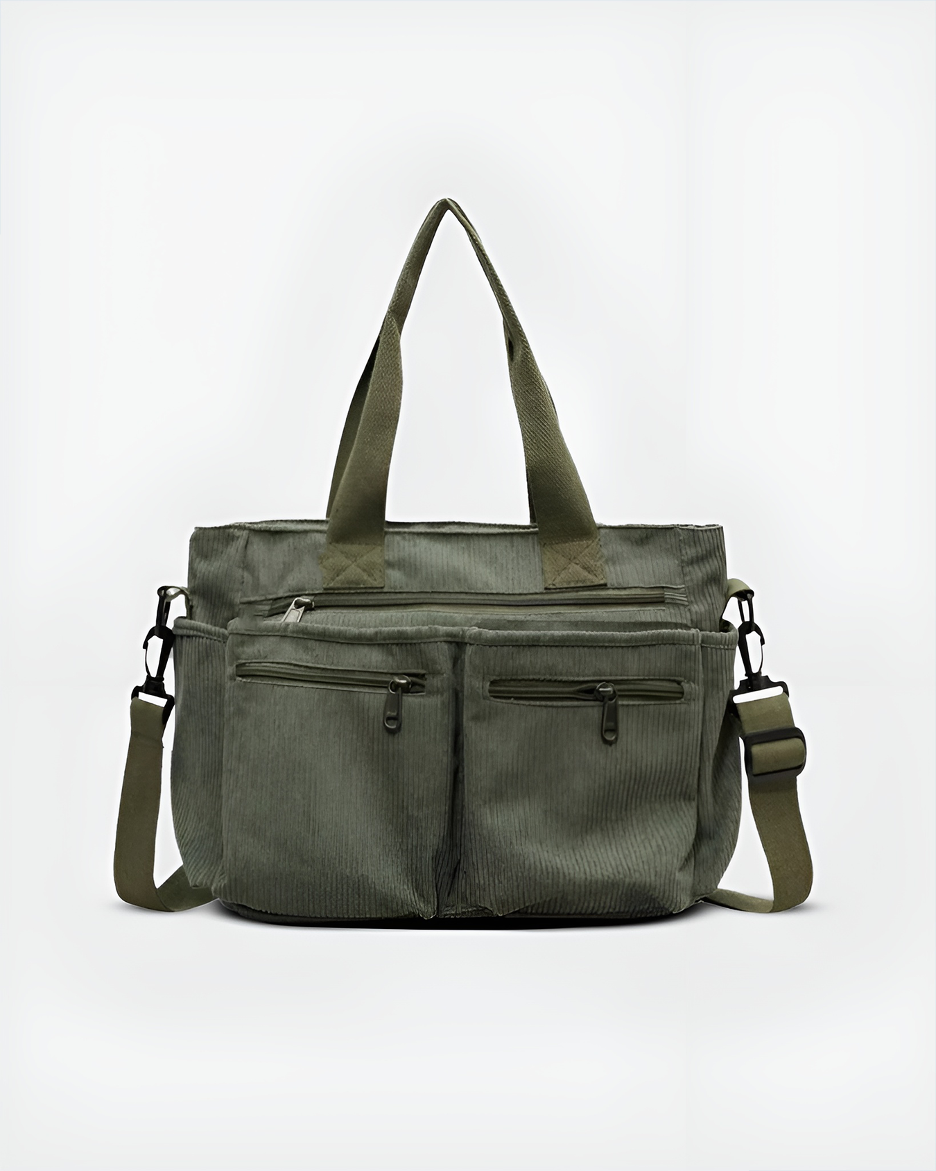 Women's Corduroy Tote Bag - Lightweight, Zippered, Everyday Bag