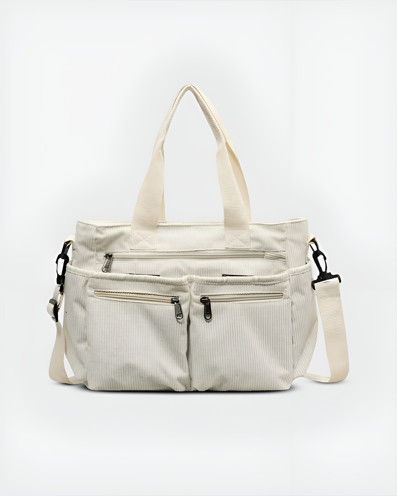 Women's Corduroy Tote Bag - Lightweight, Zippered, Everyday Bag
