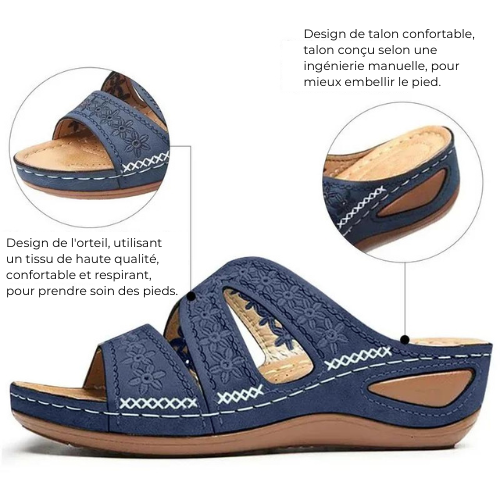Women's Orthopedic Wedge Sandals with Straps – Cushioning, Elegance