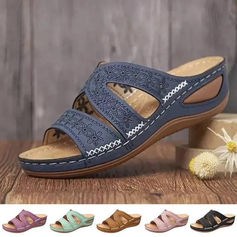 Women's Orthopedic Wedge Sandals with Straps – Cushioning, Elegance