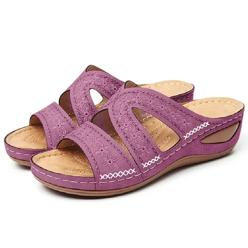 Women's Orthopedic Wedge Sandals with Straps – Cushioning, Elegance