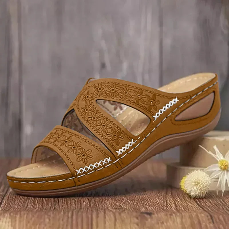 Women's Orthopedic Wedge Sandals with Straps – Cushioning, Elegance