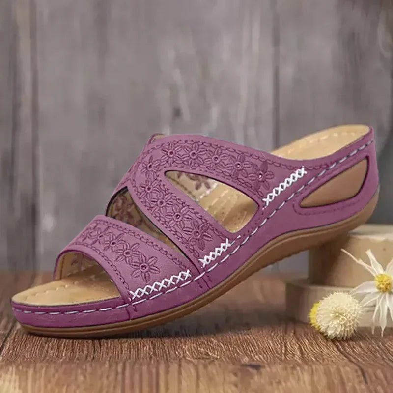 Women's Orthopedic Wedge Sandals with Straps – Cushioning, Elegance