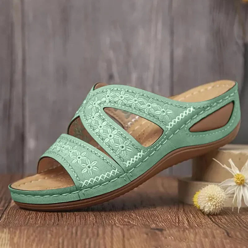 Women's Orthopedic Wedge Sandals with Straps – Cushioning, Elegance