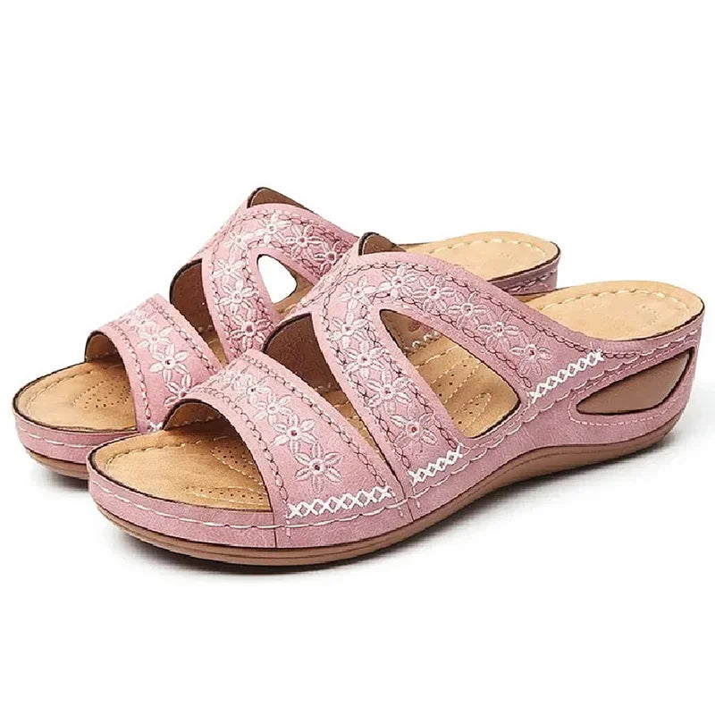 Women's Orthopedic Wedge Sandals with Straps – Cushioning, Elegance