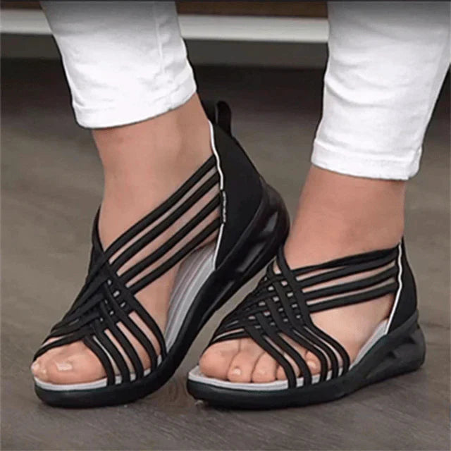 Black Orthopedic Sandals for Women Summer – Versatile, Elegant