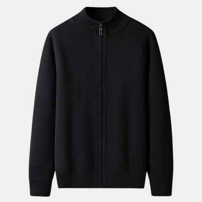 Men's Comfortable Cotton Zip Cardigan in Stylish
