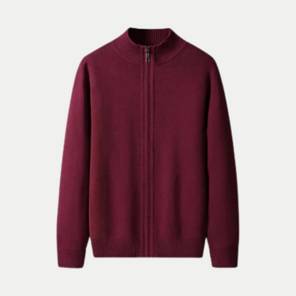 Men's Comfortable Cotton Zip Cardigan in Stylish