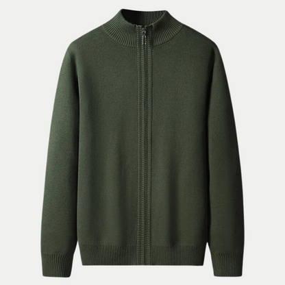 Men's Comfortable Cotton Zip Cardigan in Stylish