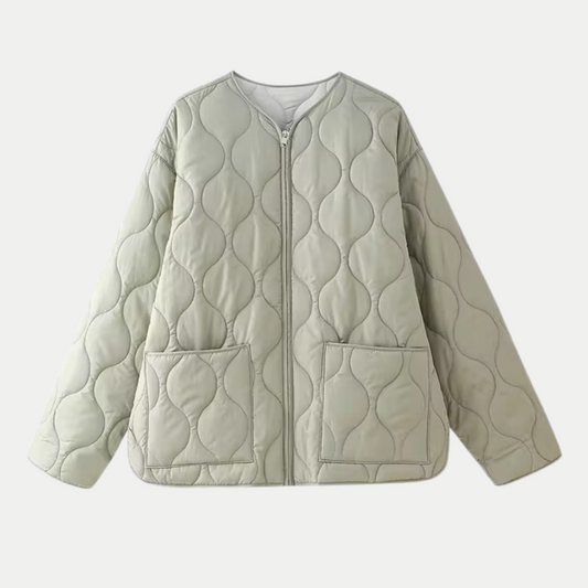 Cardigan en laine grise pour femme avec fermeture éclair vintage