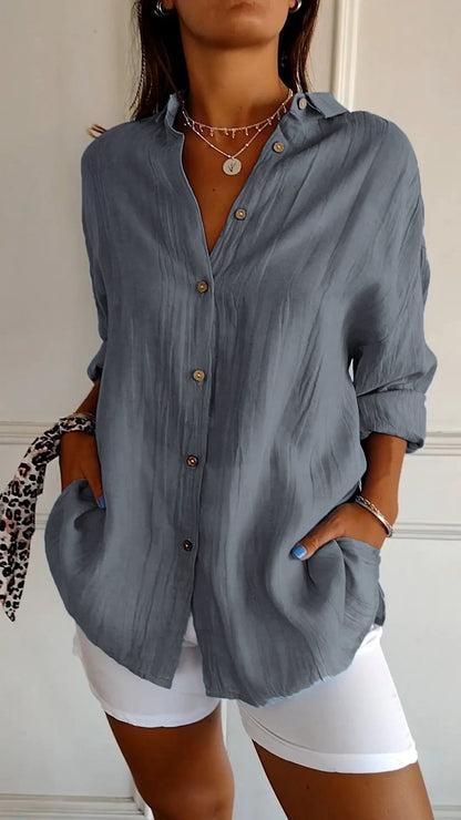 Chemise légère à manches longues pour femme - Élégance au quotidien