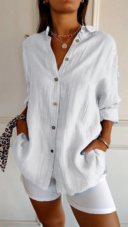 Chemise légère à manches longues pour femme - Élégance au quotidien