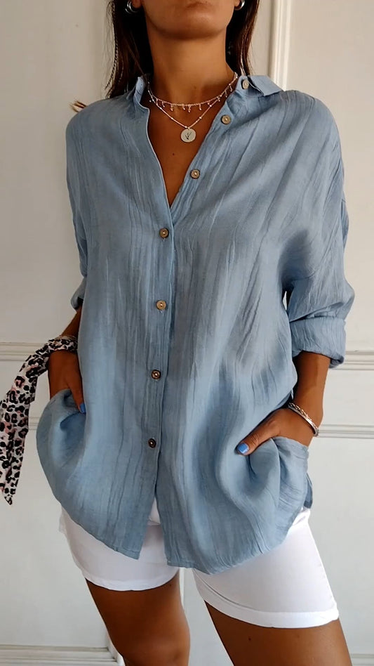 Chemise légère à manches longues pour femme - Élégance au quotidien