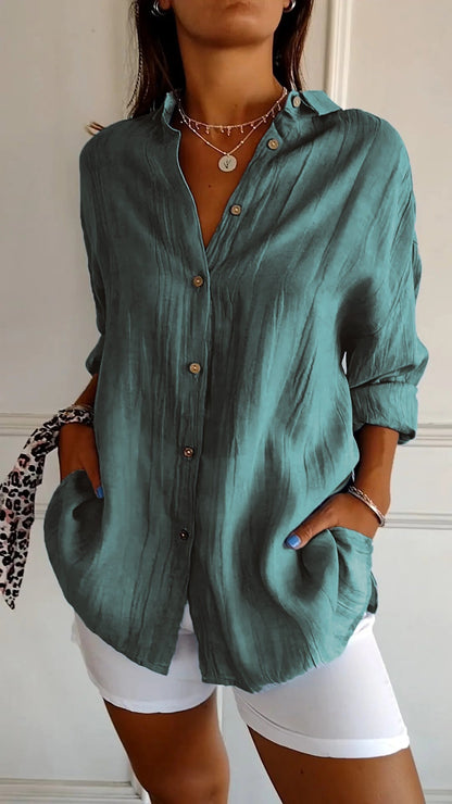 Chemise légère à manches longues pour femme - Élégance au quotidien