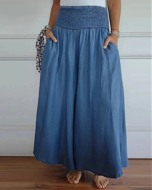 Culotte légère pour femme, pantalon large et élégant - Confortable