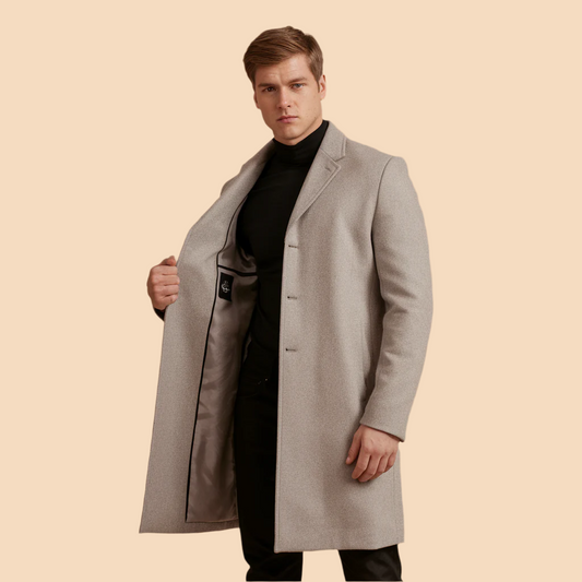 Manteau d'hiver long, chaud et résistant pour homme