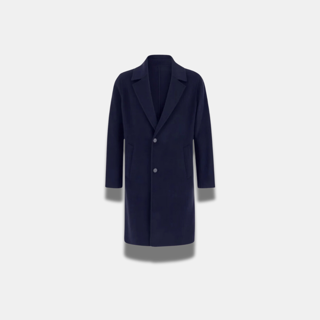 Manteau long bleu confortable et élégant pour femme