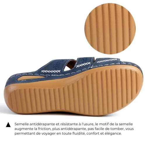 Women's Orthopedic Wedge Sandals with Straps – Cushioning, Elegance