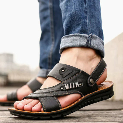 Sandales orthopédiques en cuir véritable de qualité supérieure pour hommes : confortables, durables et offrant un bon maintien 