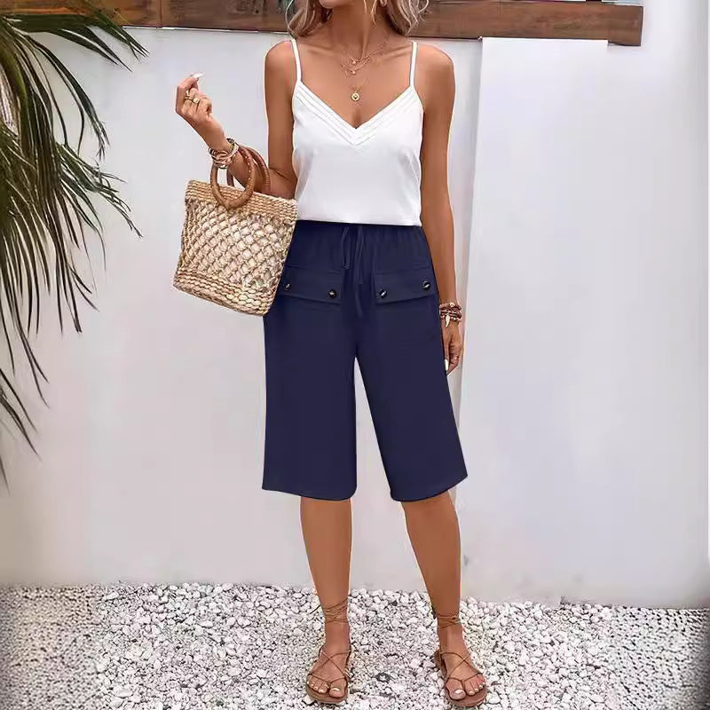 Short d'été décontracté et confortable pour femme - Léger et ample 
