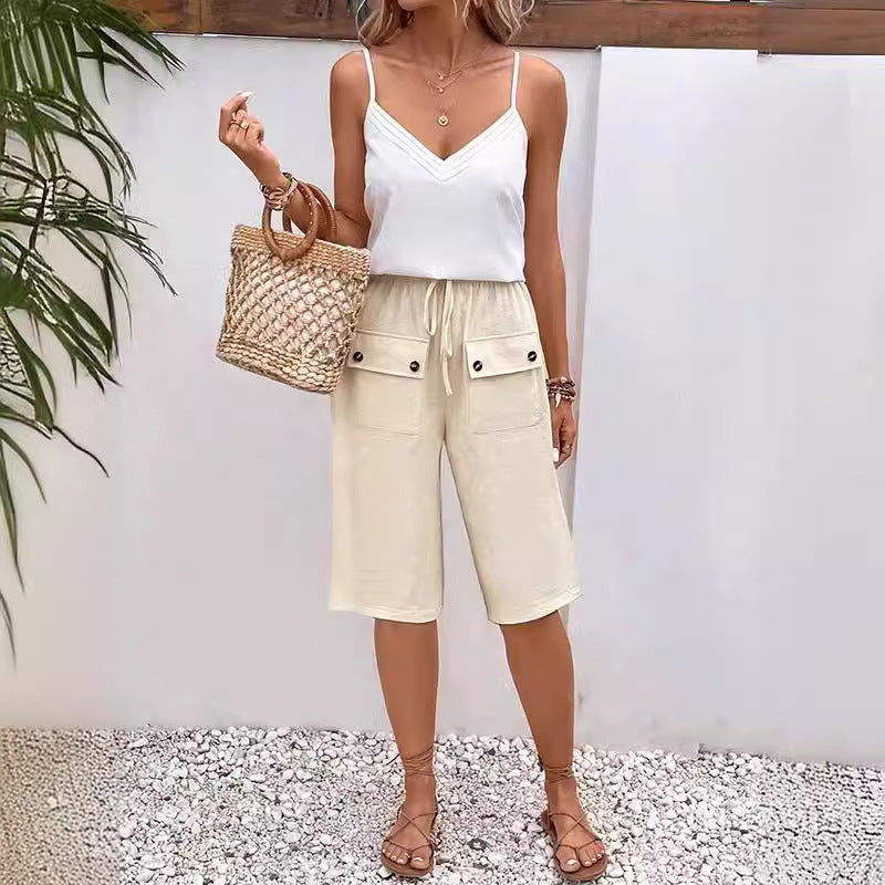 Short d'été décontracté et confortable pour femme - Léger et ample 